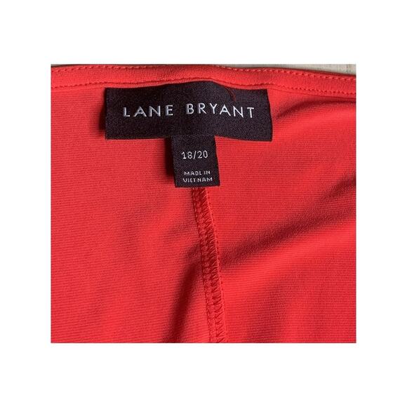 LANE‎ BRYANT $99 Coral V-Neck Stretch Midi Dress Flutter Sleeves 18/20 - Picture 4 of 4